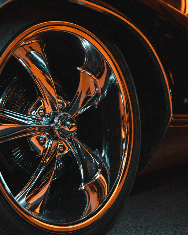 Chrome wheel from a car